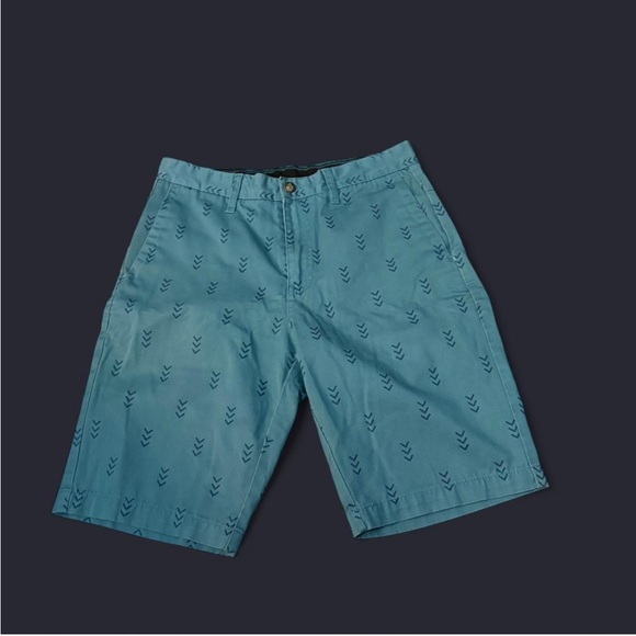 Volcom Teal Patterned Flat Front Shorts - Picture 1 of 4